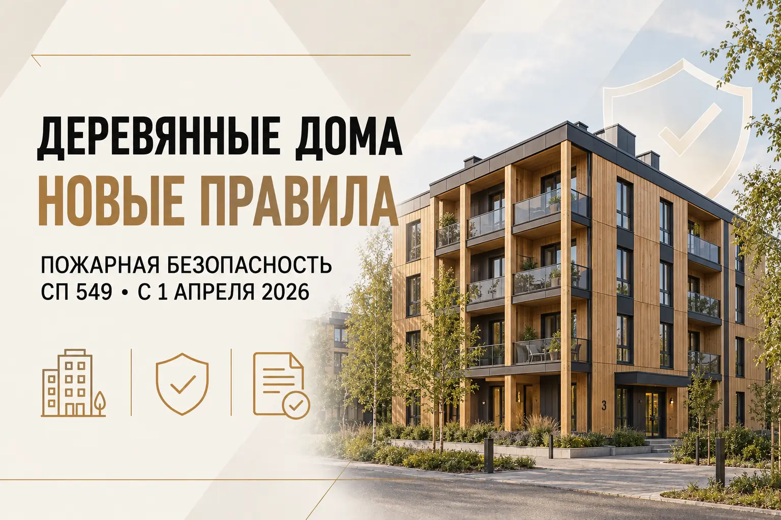 В России вступил в силу первый свод правил для деревянных многоквартирных домов